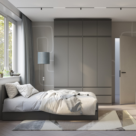 Шкаф 2-х створчатый "Симпл" ШК-03 (графит)