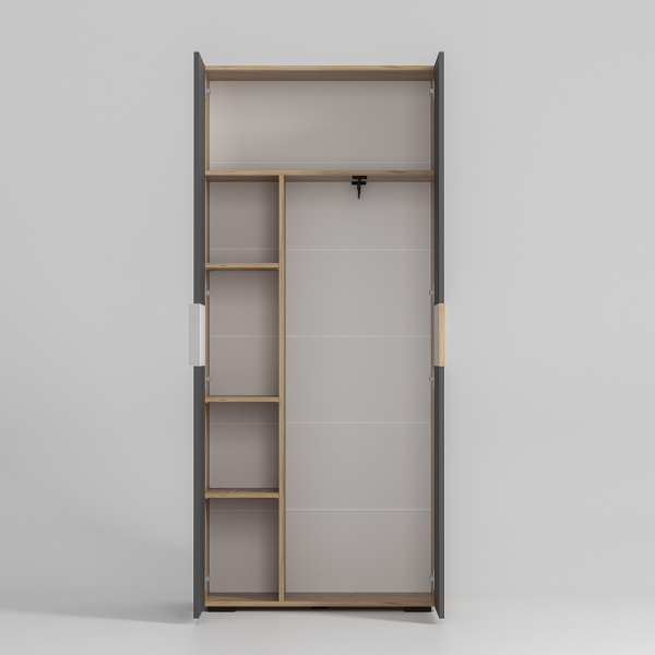 Шкаф 2-х створчатый "Сандра" ШК-04 (Крафт/Графит/Тортуга (M27))