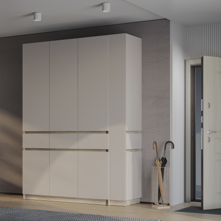 Шкаф стеллаж "Багира" ШК-16 (Дуб смоки/Кашемир)