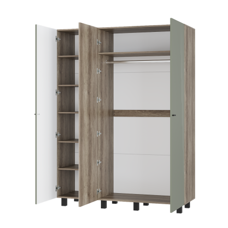 Шкаф 3-х створчатый "Олива" ШК-08 (Дуб каньон/MF12 Эвкалипт)