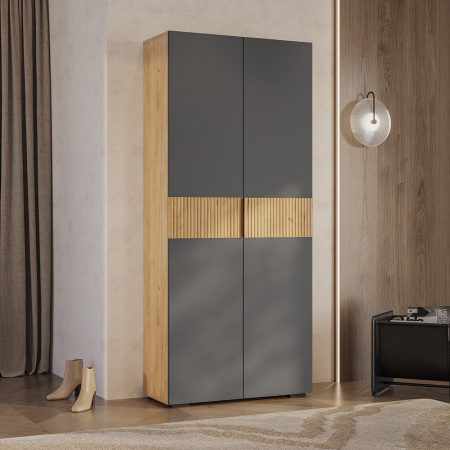 Шкаф 2-х створчатый "Сандра" ШК-04 (Крафт/Графит/Тортуга (M27))