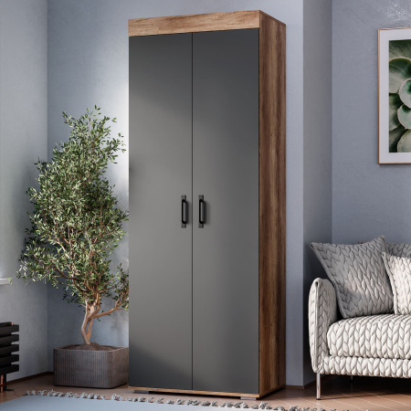 Шкаф 2-х створчатый "Прима" ШК-03 (графит/дуб каньон)