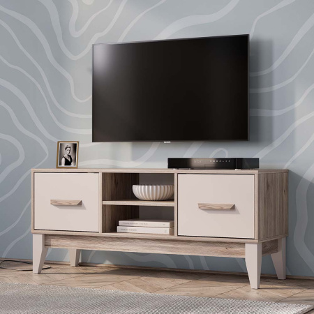 Тумба под ТВ "Скандика" ТБ-08 (дуб смоки/кашемир)