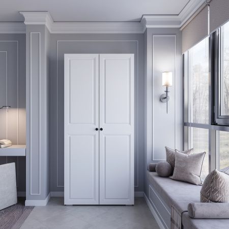 Шкаф 2-х створчатый "Софт" ШК-01 (Белый)