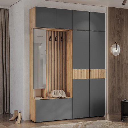 Шкаф навесной "Сандра" ШКН-02 (Крафт/Графит)