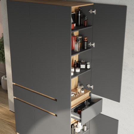 Шкаф стеллаж "Багира" ШК-16 (Крафт/Графит)