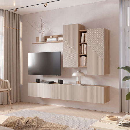 Гостиный модуль "Эмилия" ГМ-12 (Дуб смоки/Айриш (MF03)