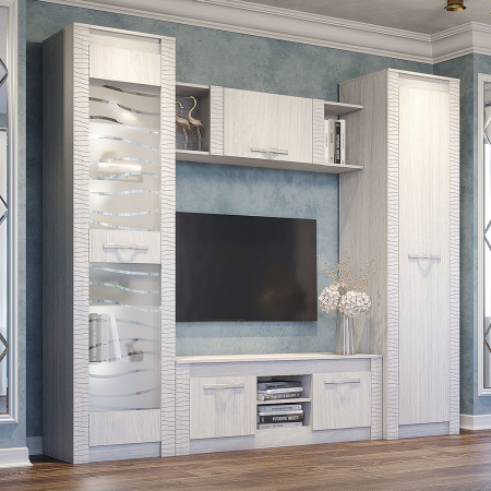 "Монако" Шкаф (пенал) ПН-20 (ясень белый/F12 NEW)