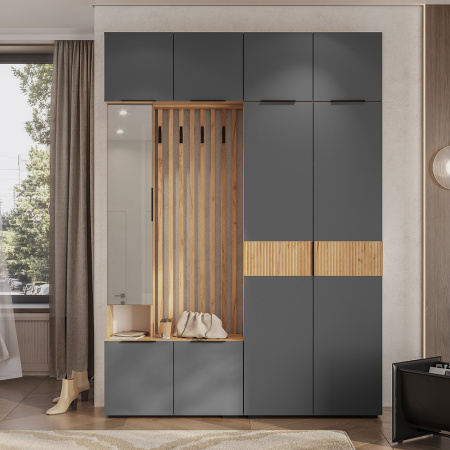 Прихожая "Сандра" ПР-03 (Крафт/Графит)