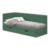 Кровать односпальная "Лео" КР-49 (Белый/Изумруд/ЛДСП настил)