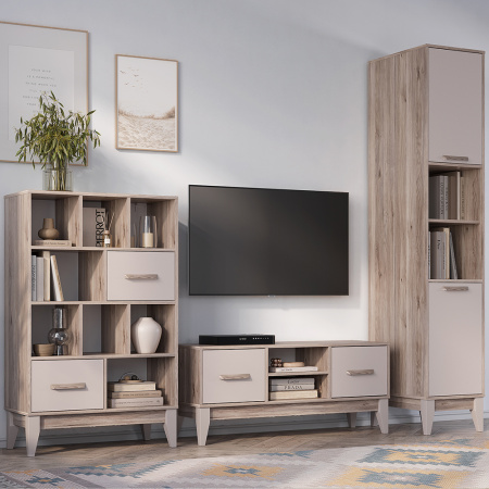 Тумба под ТВ "Скандика" ТБ-08 (дуб смоки/кашемир)