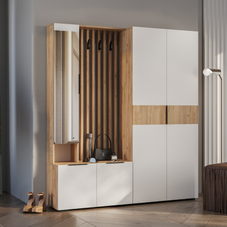 Прихожая "Сандра" ПР-03 (Крафт/Белый)