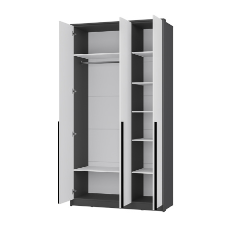 Шкаф 3-х створчатый "Шарм" ШК-10 (Графит/ Белый)