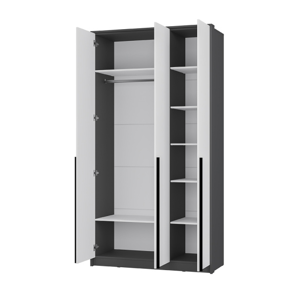 Шкаф 3-х створчатый "Шарм" ШК-10 (Графит/ Белый)