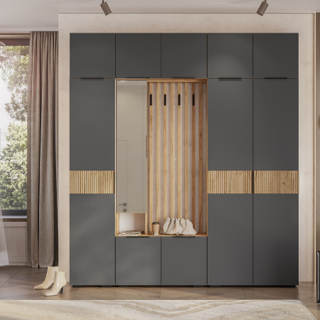 Шкаф 2-х створчатый "Сандра" ШК-04 (Крафт/Графит/Тортуга (M27))