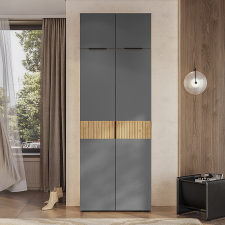 Шкаф 2-х створчатый "Сандра" ШК-04 (Крафт/Графит/Тортуга (M27))