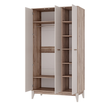 Шкаф 3-х створчатый "Скандика" ШК-09 (дуб смоки/кашемир)