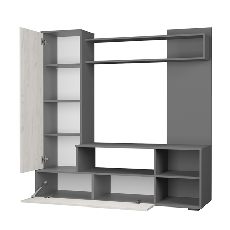 Гостиная "Евро 2" (Графит/Дуб крафт белый)