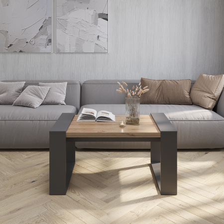 Стол журнальный "Арчи" (Графит/Дуб керра)