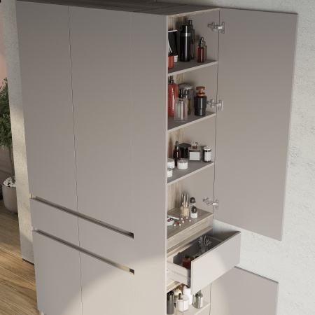 Шкаф 2-х створчатый "Багира" ШК-03 (Дуб смоки/Кашемир)