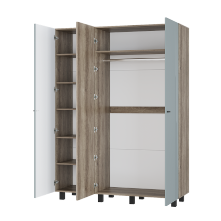 Шкаф 3-х створчатый "Олива" ШК-08 (Дуб каньон/MF11 Шарли бриз)