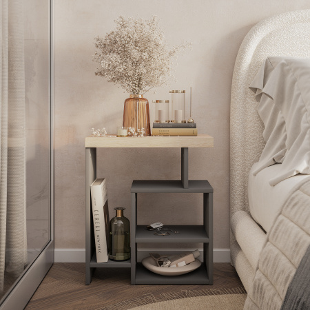 Стол журнальный "Роза" СЖ-01 (графит/дуб кера)