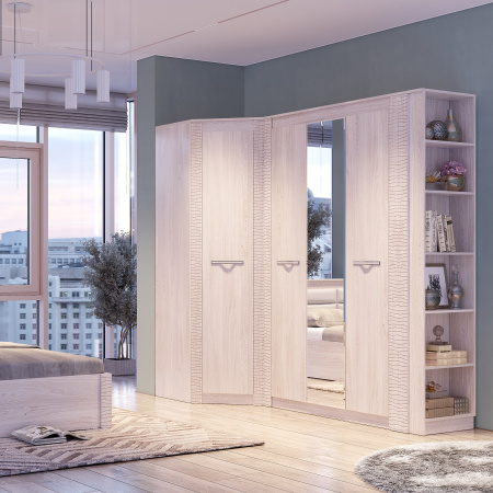 "Монако" Шкаф (пенал) ПН-19 (ясень белый/f12)