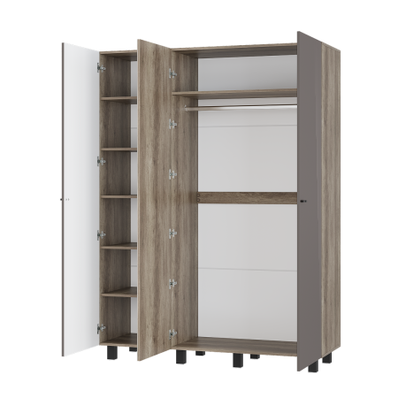 Шкаф 3-х створчатый "Олива" ШК-08 (Дуб каньон/MF14 Муссон)