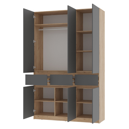 Шкаф 3-х створчатый "Багира" ШК-08 (Крафт/Графит)