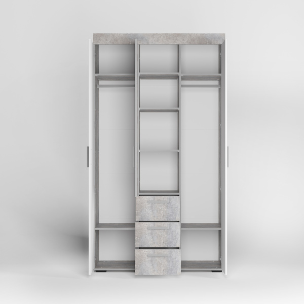 "Инстайл" Шкаф для белья ШК-30 (бетон/белый)