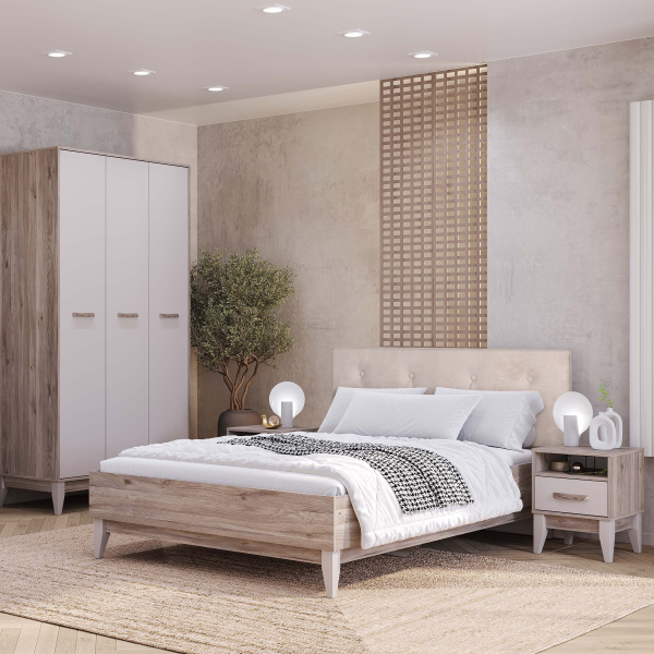 Кровать 1,4 м "Скандика" КР-14 (дуб смоки)