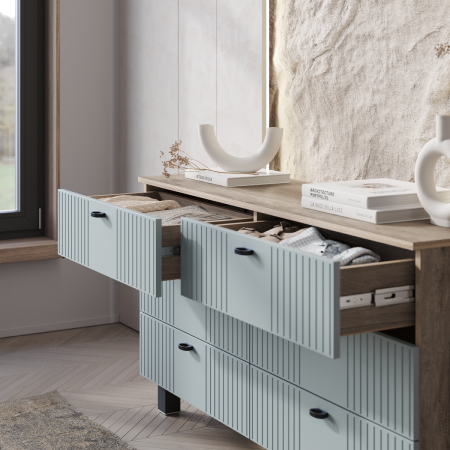 Комод "Олива" КМ-04 (Дуб каньон/MF11 Шарли бриз )