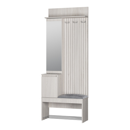 Прихожая "Лама" ПР-07 (Ясень белый/Хром)