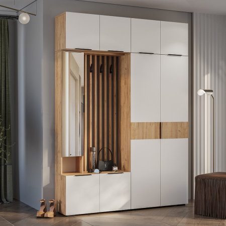 Шкаф 2-х створчатый "Сандра" ШК-04 (Крафт/Белый/Тортуга (М27))