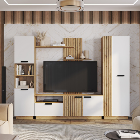 Гостиная "Мишель тип 2" ГС-01 (крафт/белый)