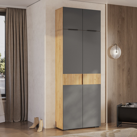 Шкаф 2-х створчатый "Сандра" ШК-04 (Крафт/Графит/Тортуга (M27))