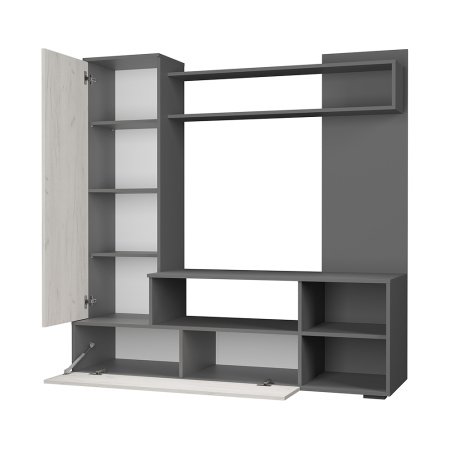 Гостиная "Евро 2" (Графит/Дуб крафт белый)