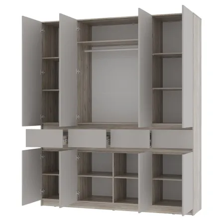 Шкаф 4-х створчатый "Багира" ШК-13 (Дуб смоки/Кашемир)