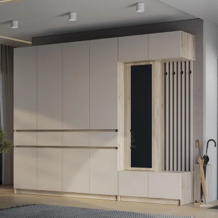 Шкаф 4-х створчатый "Багира" ШК-13 (Дуб смоки/Кашемир)