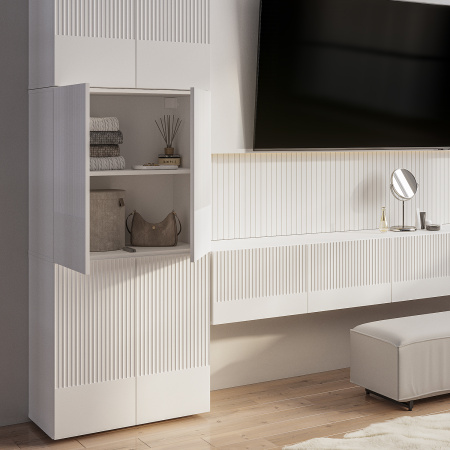 Шкаф навесной "Монблан" ШКН-03 (белый/лофт белый (М17)