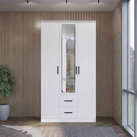 Шкаф 3-х створчатый "Фьюжн" ШК-09 (Белый)