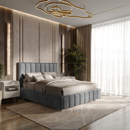 Кровать 1,6 м  "Мирабель" КР-16 NEW (Хром)