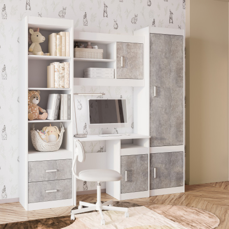 "Паскаль" стол  письменный (белый/цемент светлый)