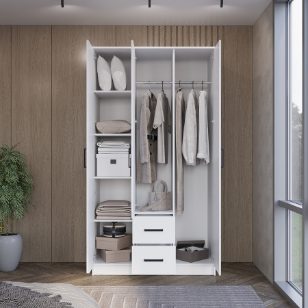 Шкаф 3-х створчатый "Фьюжн" ШК-09 (Белый)