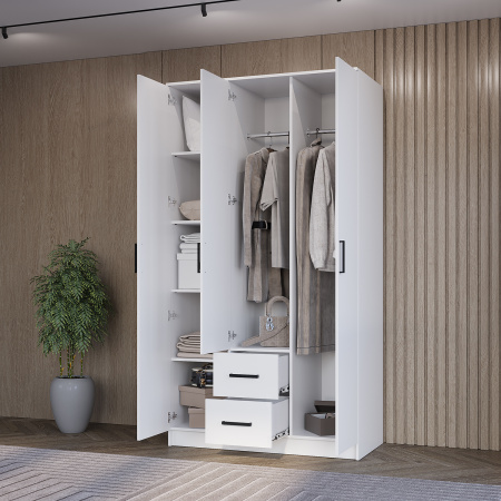 Шкаф 3-х створчатый "Фьюжн" ШК-09 (Белый)