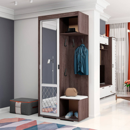 Прихожая "Варда" (ясень темный/белый БТС)