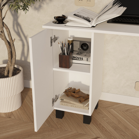 Стол письменный "Монблан" ПС-03 белый (белый/лофт белый (М17))